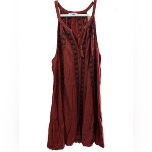 American Eagle Outfitters Terracotta Dress with Black Design